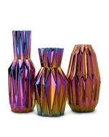 Vase Oily folds L, Multi-colour, small