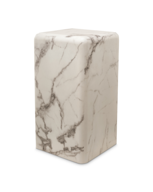 Pillar marble look black S, White, large