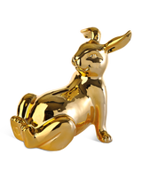 Moneybox Bunny belly gold, Gold, small