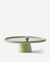 plate walking duck white/gold, Green grey, small