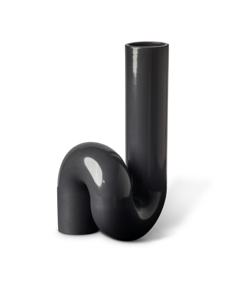 Vase Yourtube black, Black, medium