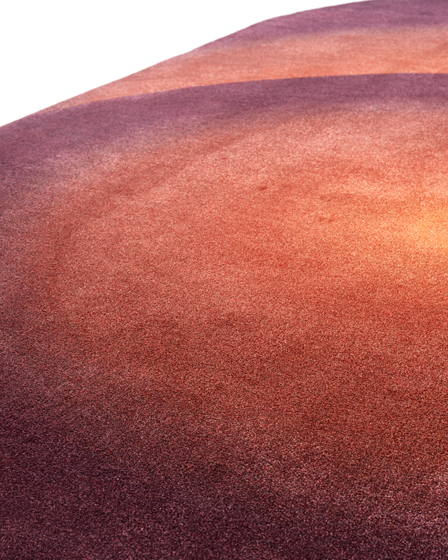 carpet optical oval green, Rust red, large