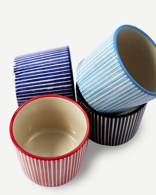 espresso cups marine striped set 4, Multi-colour, medium