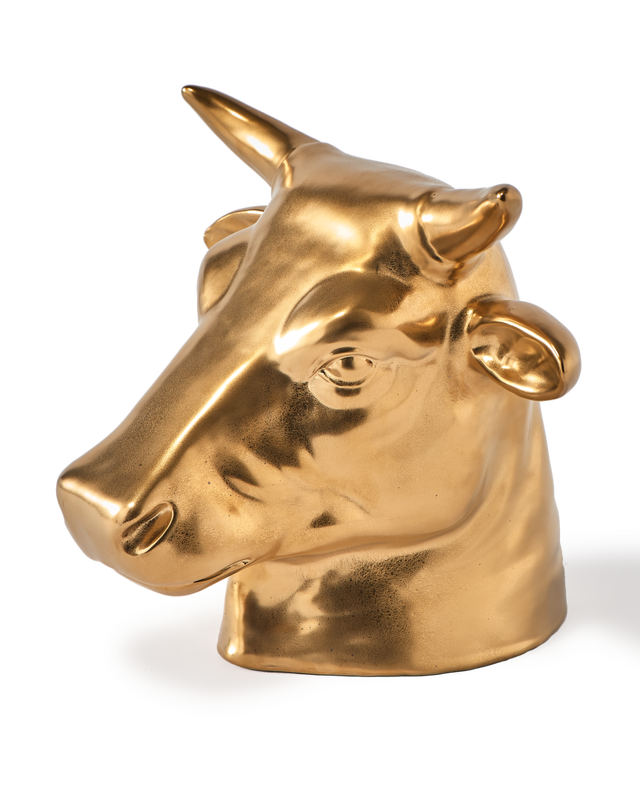 moneybox don't eat me, save me cow, Gold, large
