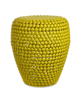 Dot stool matt green, Yellow, small