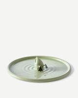 plate diving duck white/gold, Green grey, small