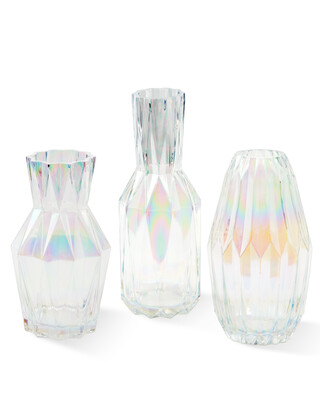 vase folds glass luster L, Multi-colour, medium