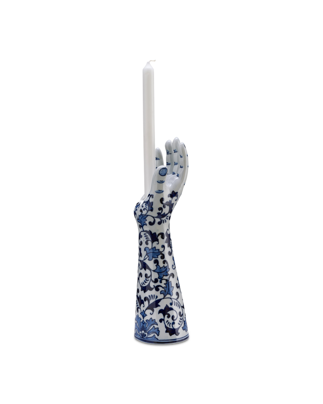 Candle holder handsup! L, Dark blue, large