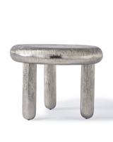side table thick disk silver, Silver, small