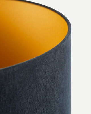 lamp shade soft canvas Ø25xH50cm red / gold, Black, medium