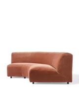 sofa a-round-u 1/4 circle velvet brown, Dark brown, small