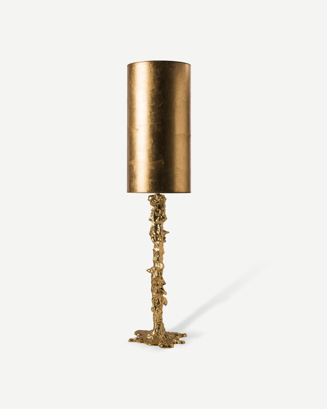 Lamp base drip gold, Gold, pdp