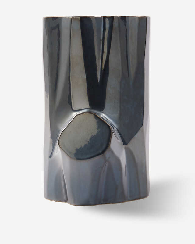 Vase Log gold S, Dark grey, pdp