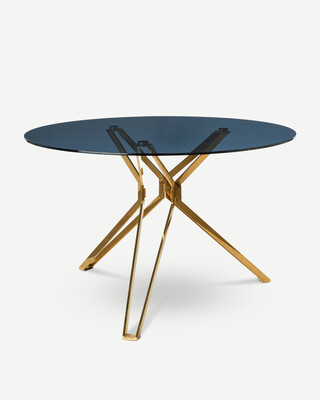Round Gold and Glass Eettafel