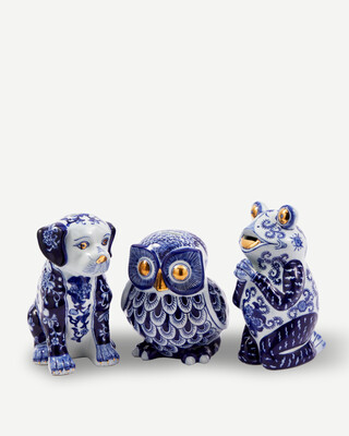 piggy bank puppy, Dark blue, medium