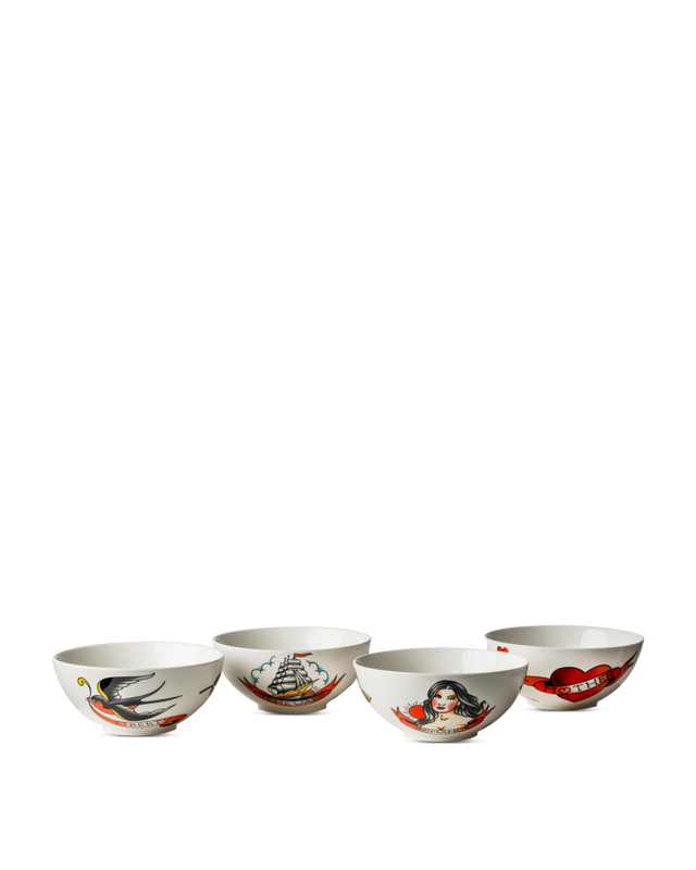 Salad bowl Tattoo set 4, Multi-colour, large