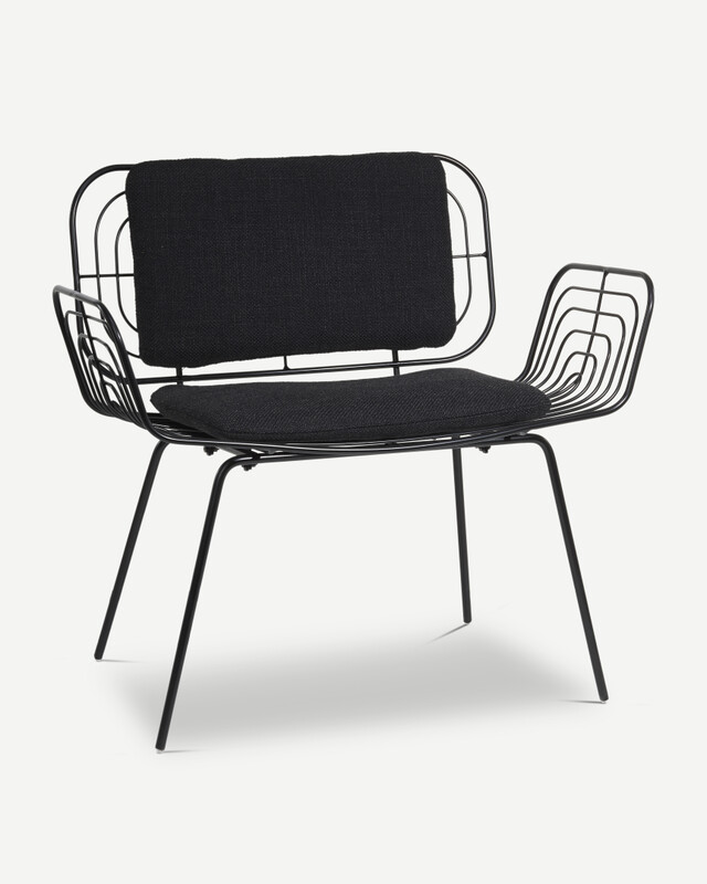 Cushion Lounge chair Boston set2, Black, pdp