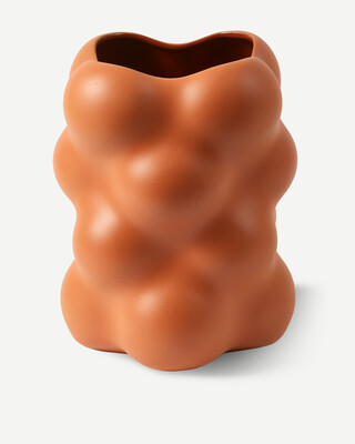 vase grape terracotta, Cognac, medium