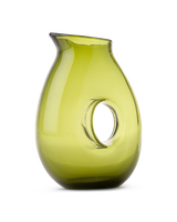 Jug with Hole clear, Olive green, small