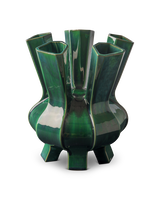 Vase Puyi green, Dark green, small