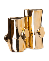 Vase Log gold M, Gold, small