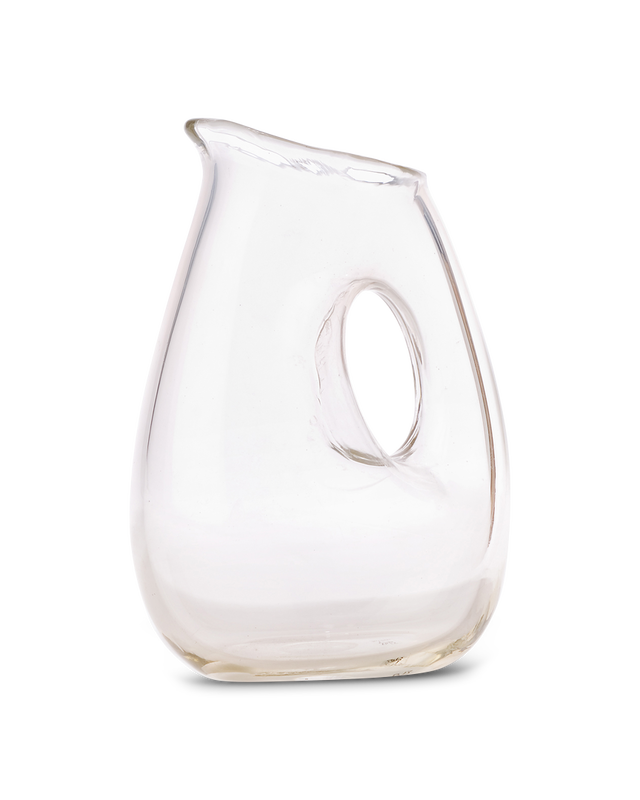 Jug with hole seagreen, Transparant, large