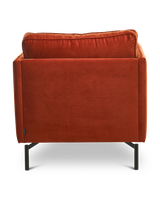 Fauteuil PPno.2 velvet brown, Rust red, small