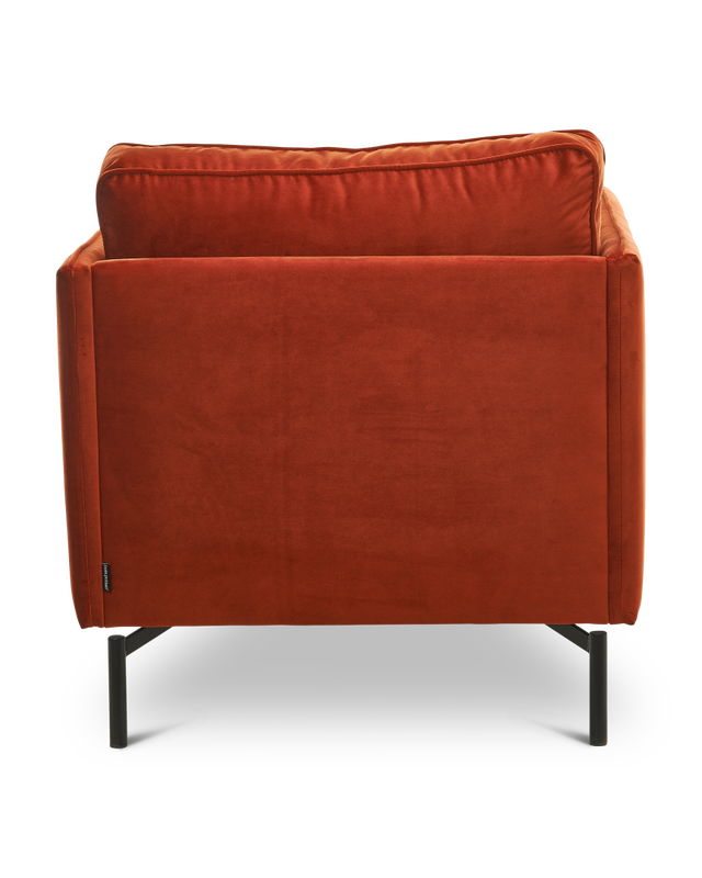 Fauteuil PPno.2 velvet brown, Rust red, large