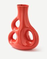 vase three ears yellow L / H50,5 cm, Coral red, small