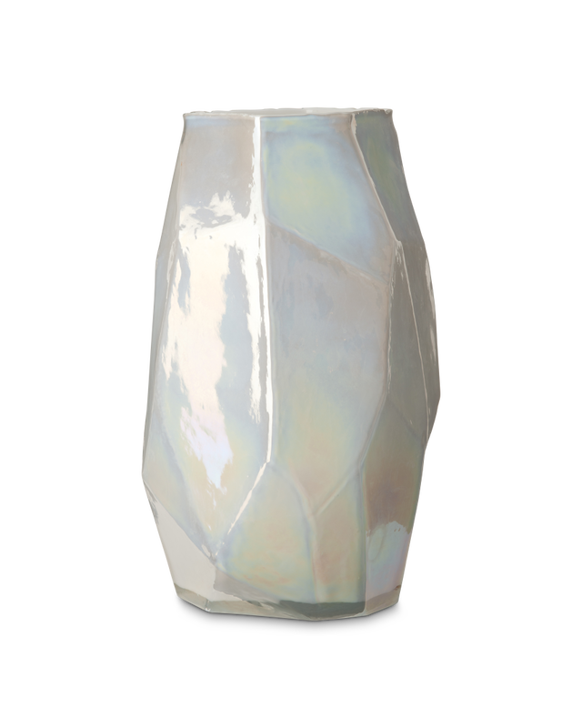 Vase graphic luster white L, White, large