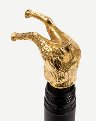 wine stopper deer, Gold, medium