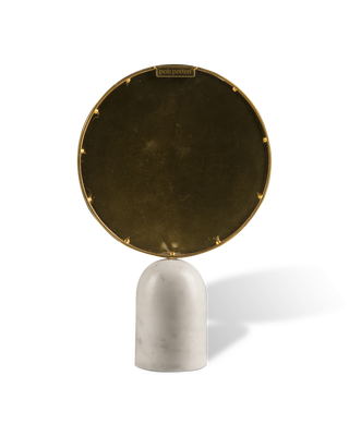 Mirror Round marble white, White, medium