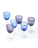 Wine glass cobalt mix set 6, Multi-colour, small