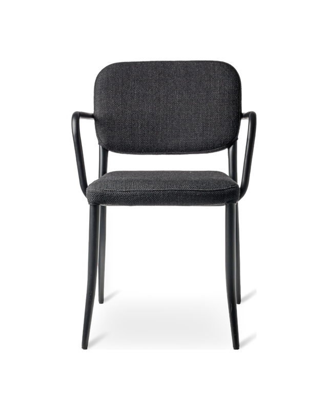 Chair Jamie fabric smooth black, Black, large
