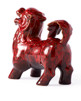 statue qilin red, Coral red, small