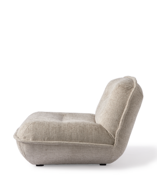 lounge chair puff ecru, White, medium