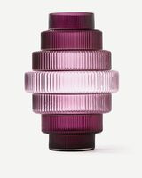 Vase Steps amber small, Dark purple, small