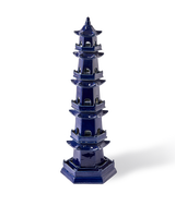 vase pagoda blue, Dark blue, small
