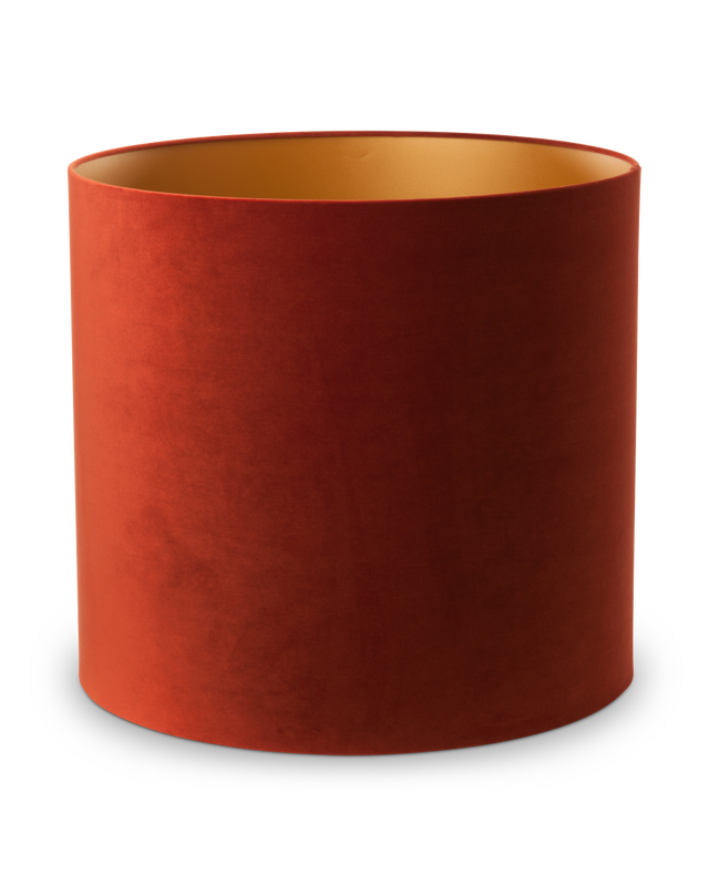Lamp shade Ø55xH50cm velvet rust, Rust red, large