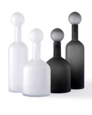 bubbles & bottles matt black and white set 4, Black, medium