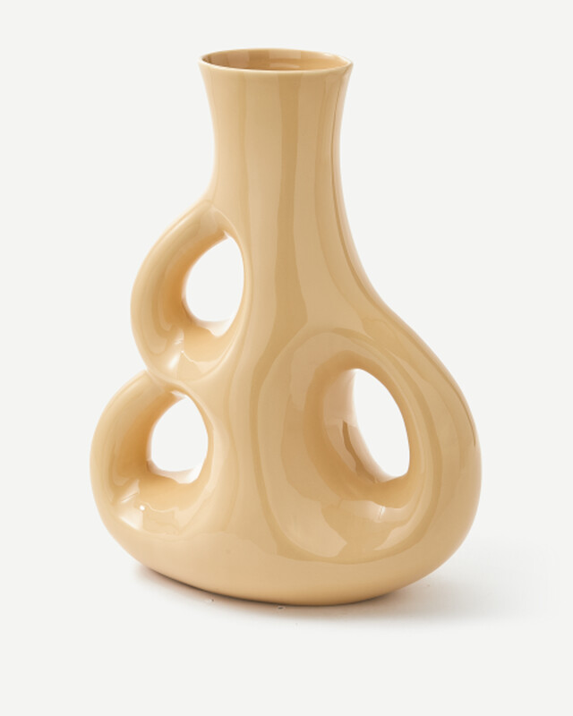 vase three ears yellow L / H50,5 cm, Beige, pdp
