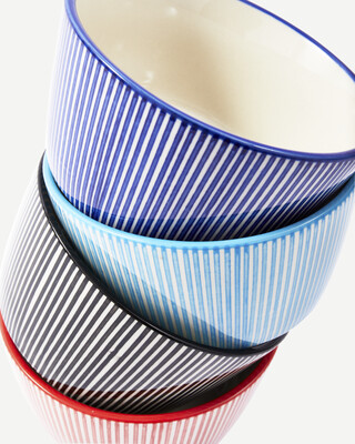 bowls marine striped set 4, Multi-colour, medium