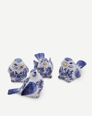 blue bird family set 4, Dark blue, medium