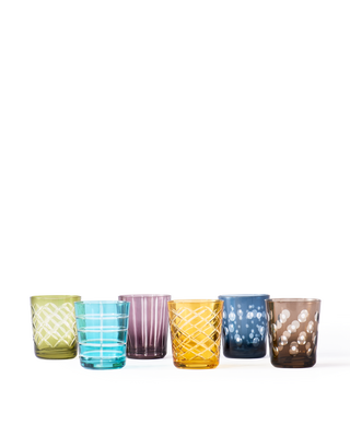 Tumbler cuttings multicolour set 6, Multi-colour, medium