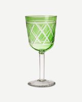 Wine glass Tie up set 4, Olive green, small