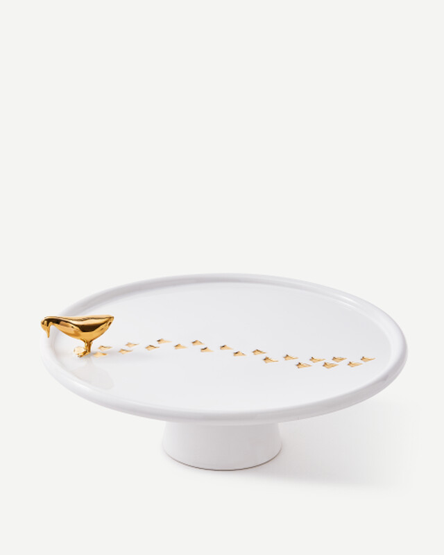 plate walking duck white/gold, Gold, pdp