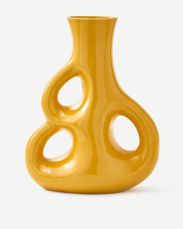vase three ears yellow L / H50,5 cm, Yellow, pdp