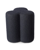 Stool Clover boucle ecru, Dark blue, small