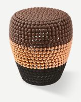 dot stool striped red combi, Dark brown, small