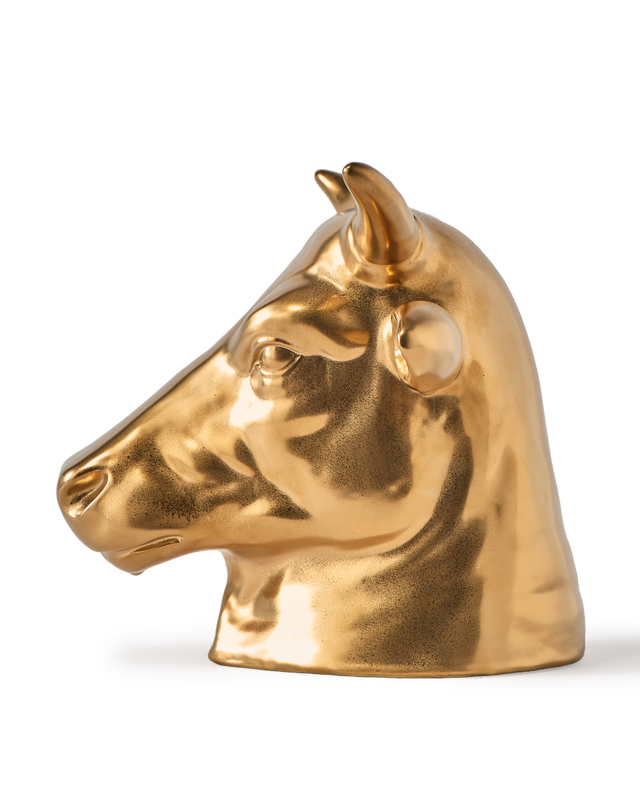 moneybox don't eat me, save me cow, Gold, large
